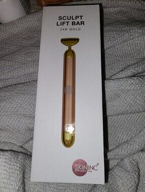 Skininc Sculpt Lift Bar Facial Roller in Rose Gold with 24K Gold Accents